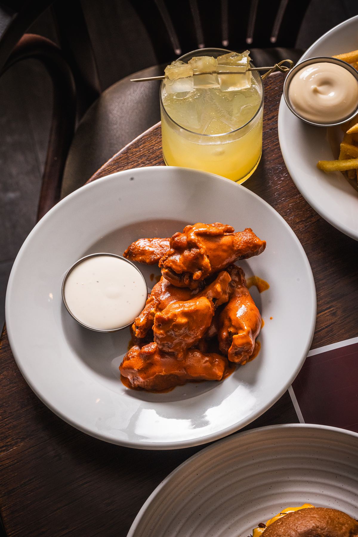 Buffalo wings with ranch at Bar Victoria